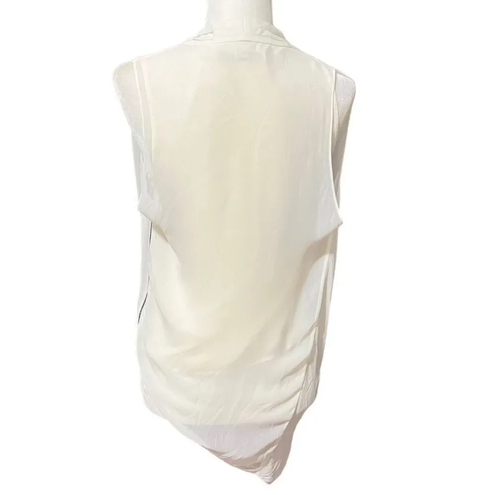 All Saints Draped Silk Sleeveless Top Sz Small 2 White. The Abi.